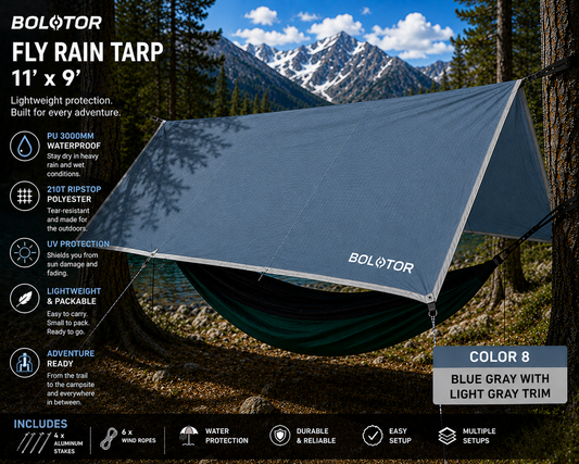 BOLOTOR Fly Rain Tarp    11' x 9' Waterproof Adventure Shelter